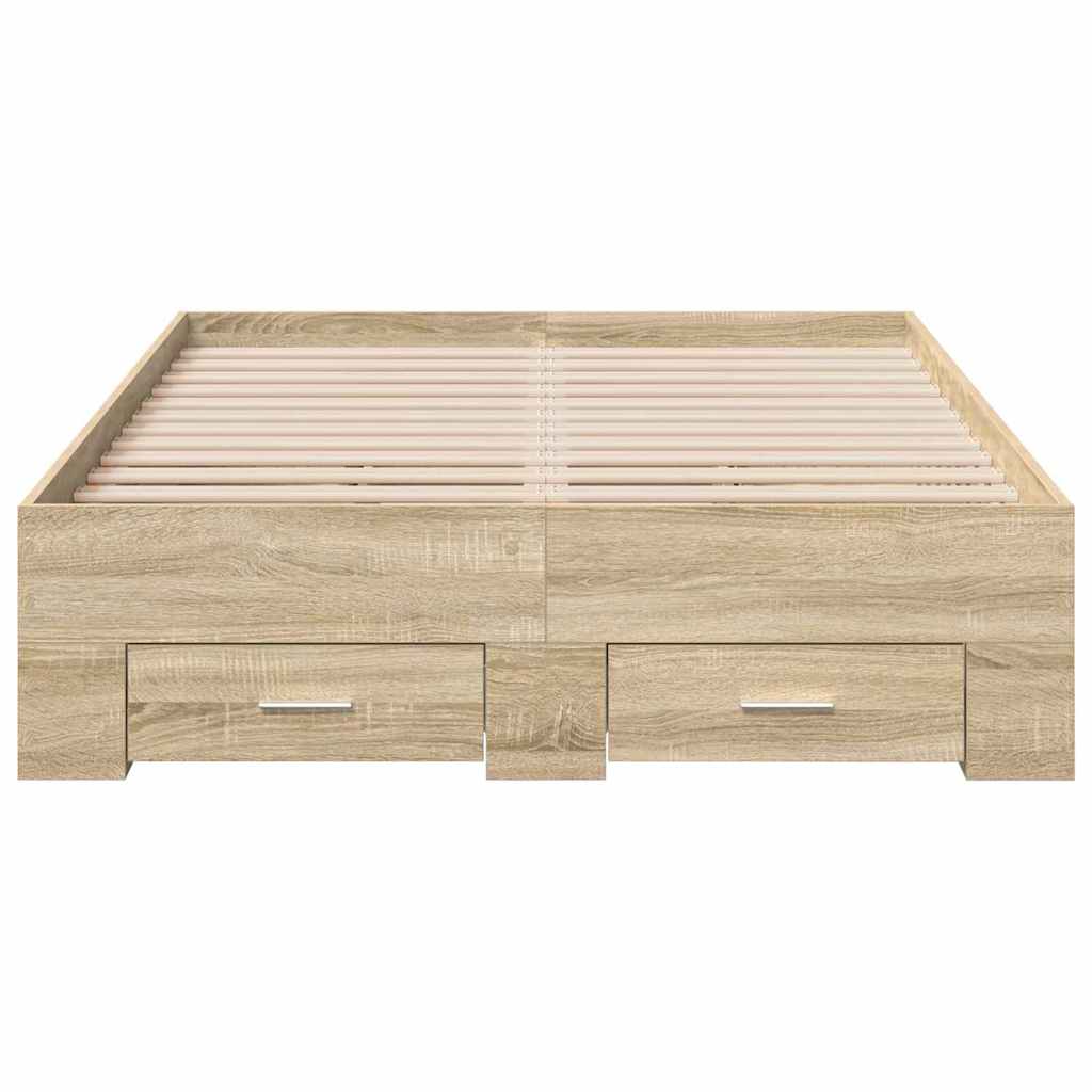 Sengestel Brun 120 X 190 Cm Konstrueret Træ - Billede 5
