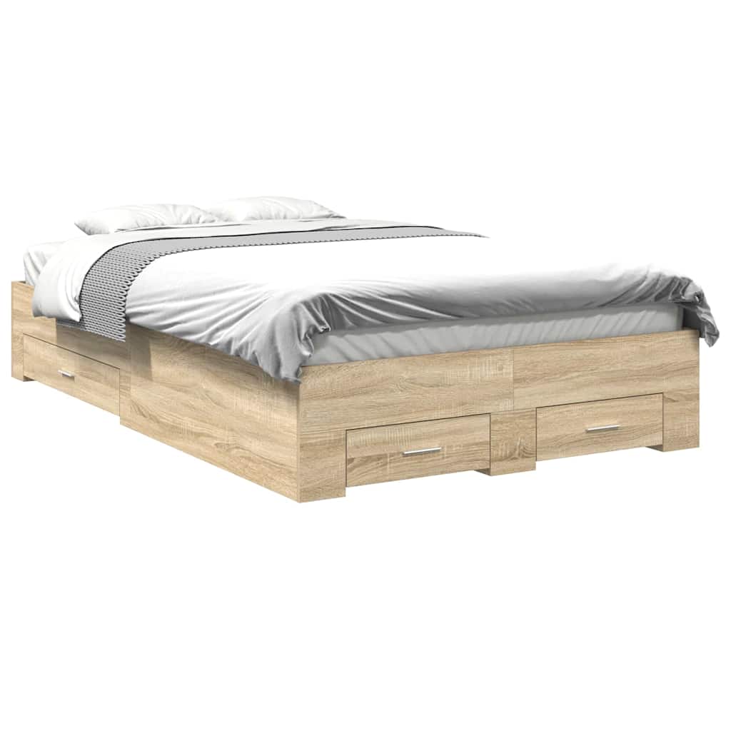 Sengestel Brun 120 X 190 Cm Konstrueret Træ - Billede 3
