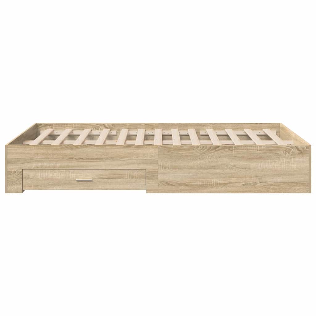 Sengestel Brun 120 X 190 Cm Konstrueret Træ - Billede 7