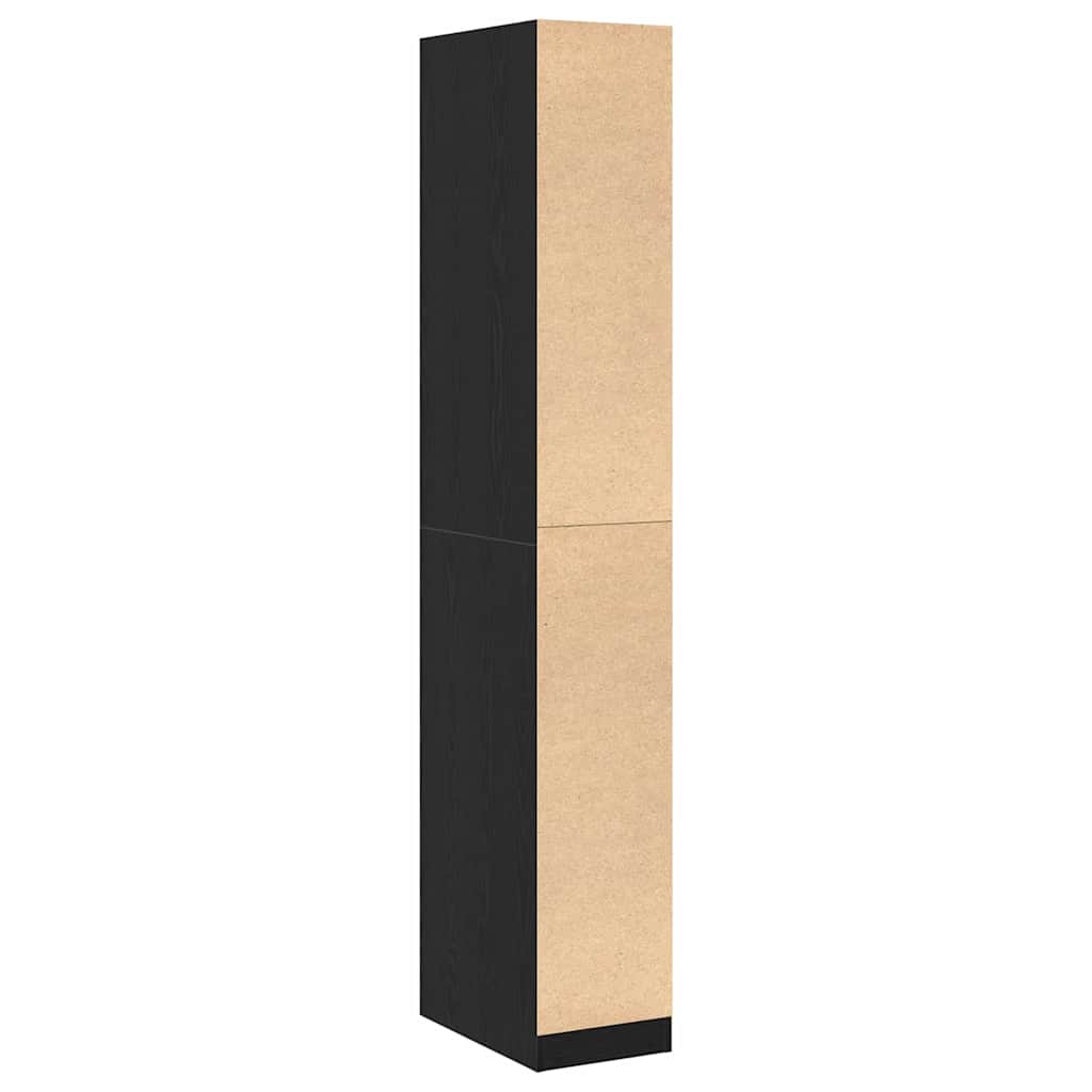 Garderobeskab Sort Eg 30 X 50 X 200 Cm Konstrueret Træ - Billede 5