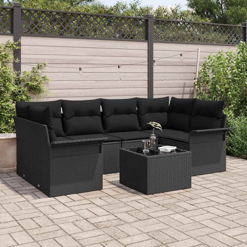 Havesofa Sæt Med Pude 7 Dele Polyrattan