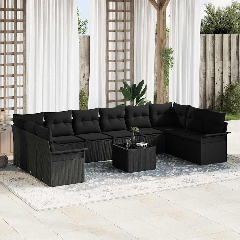 Havesofa Sæt Med Pude 11 Dele Polyrattan - Variant 3345553