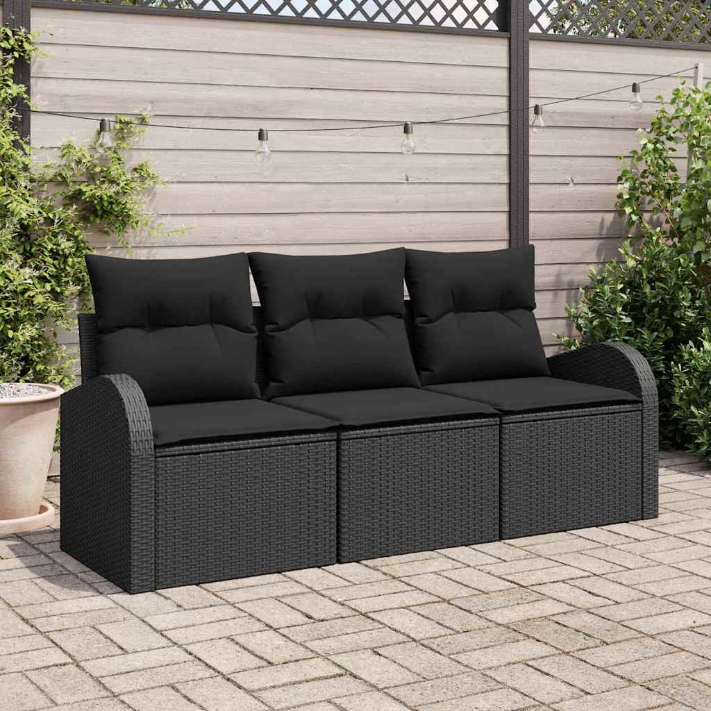 Havesofa Sæt Med Pude 3 Dele Poly Rattan