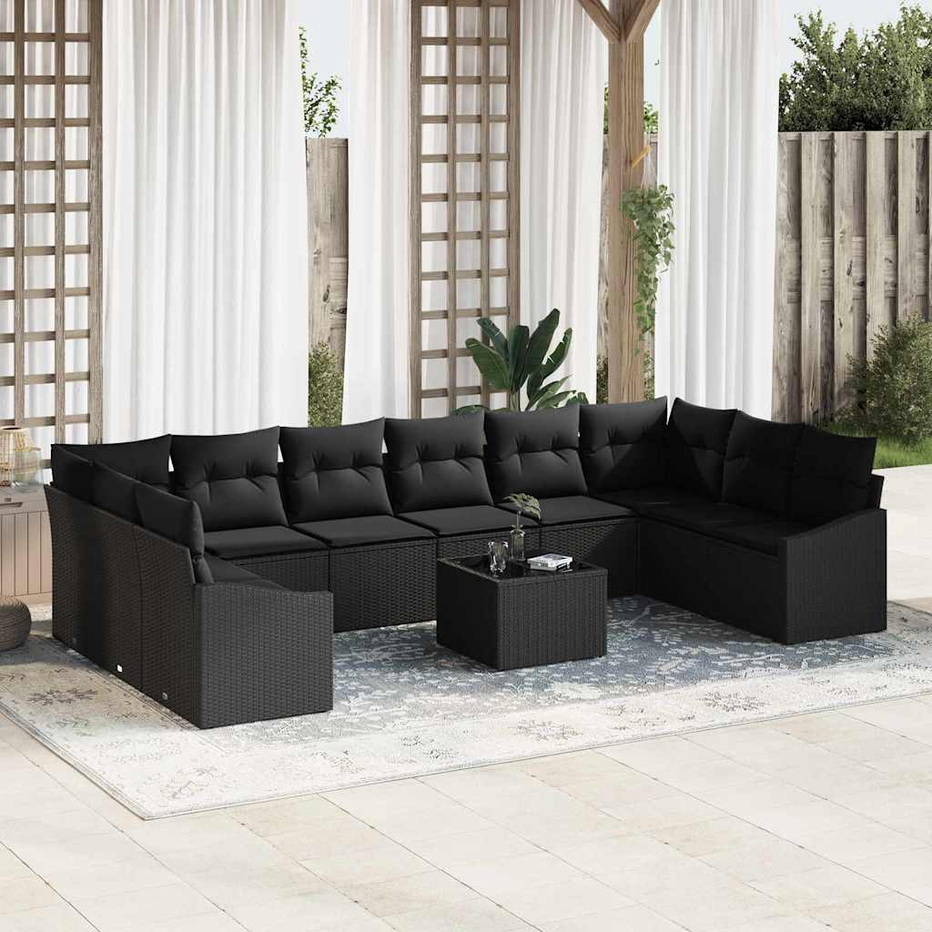 Sofa Sæt Med Pude 11 Dele Polyrattan