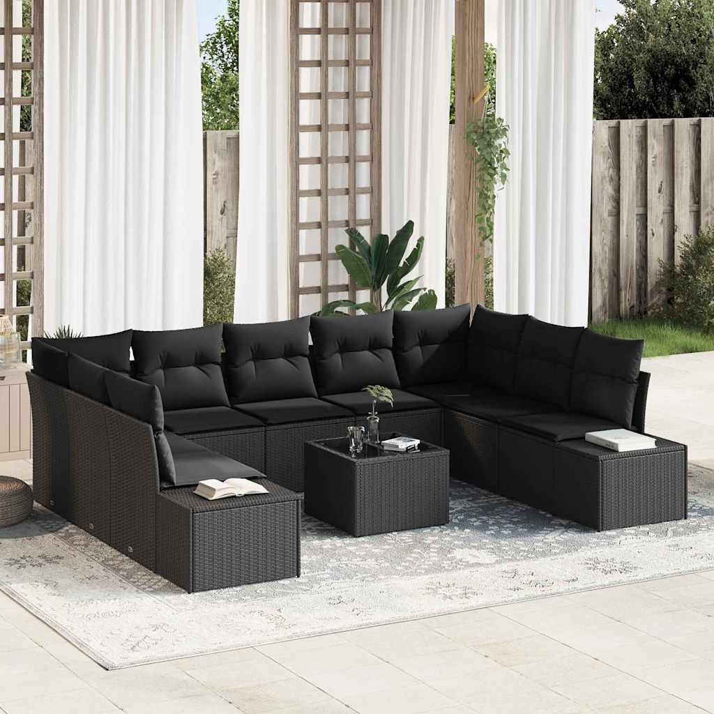 Havesofa Sæt Med Pude 10 Dele Polyrattan - Variant 3347233