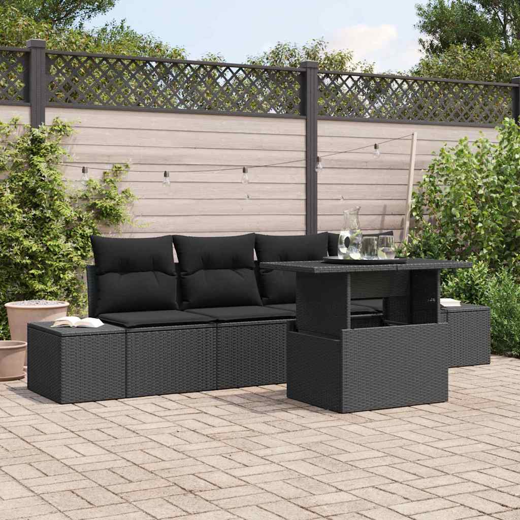 Sofa Sæt Med Pude 5 Dele Polyrattan