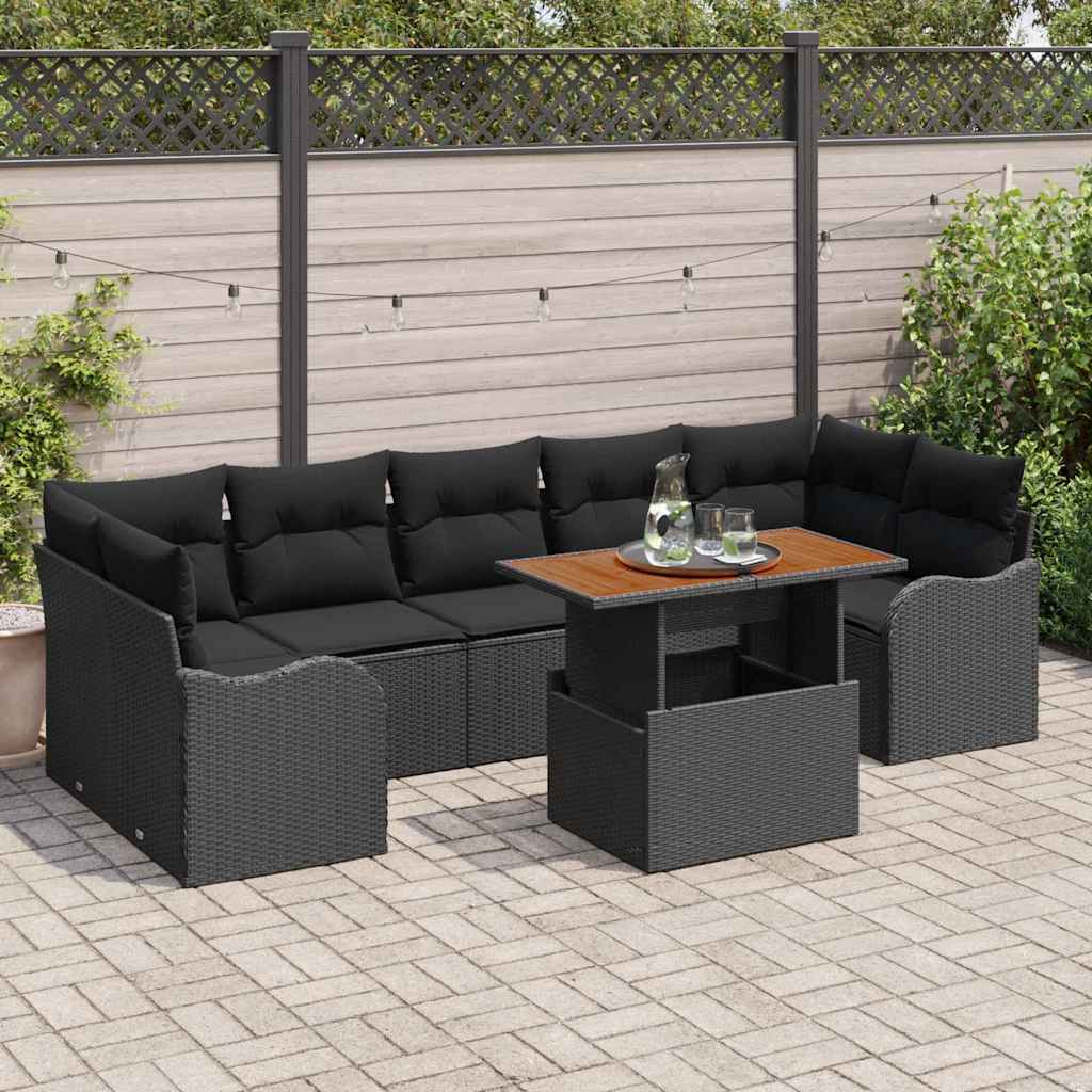 Havesofa Sæt Med Pude 8 Dele Polyrattan