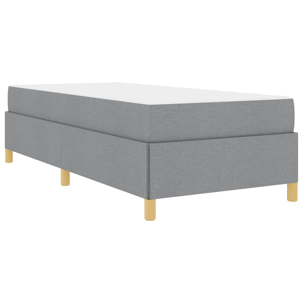 Box Spring Seng Lys Grå Og Hvid Og Lys Grå 90 X 200 Cm Stof - Billede 2