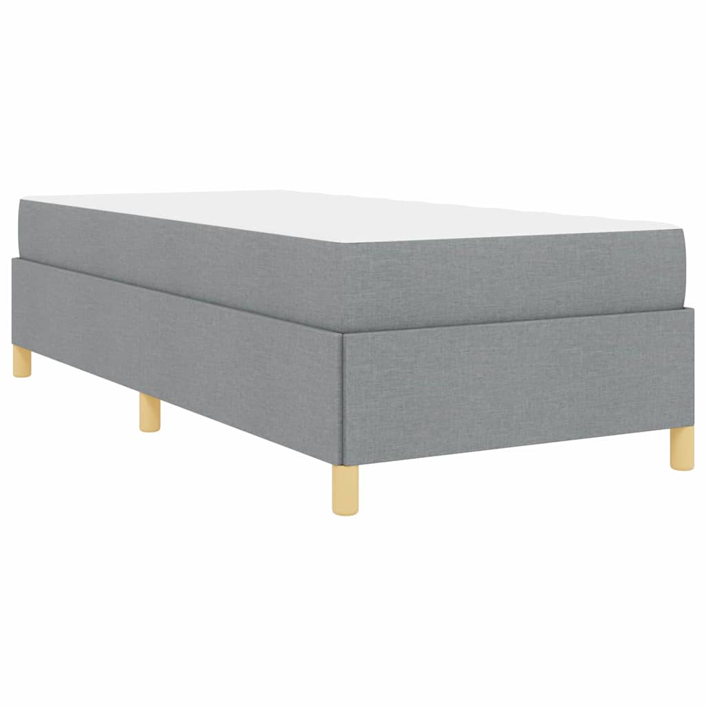 Box Spring Seng Lys Grå Og Hvid Og Lys Grå 90 X 200 Cm Stof - Billede 8