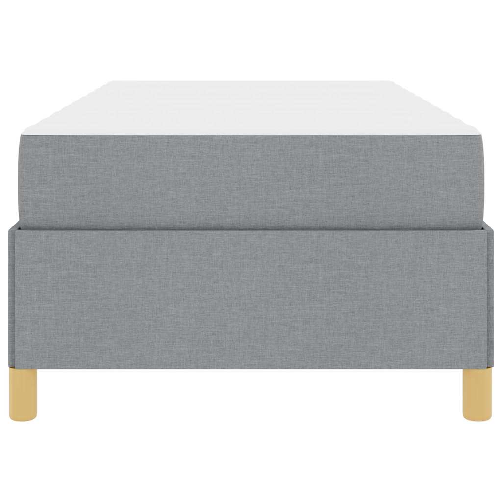 Box Spring Seng Lys Grå Og Hvid Og Lys Grå 90 X 200 Cm Stof - Billede 6