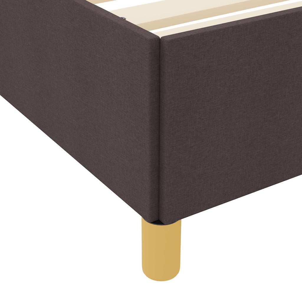 Box Spring Seng Med Madras Mørkebrun Og Hvid 100 X 200 Cm Stof - Billede 9
