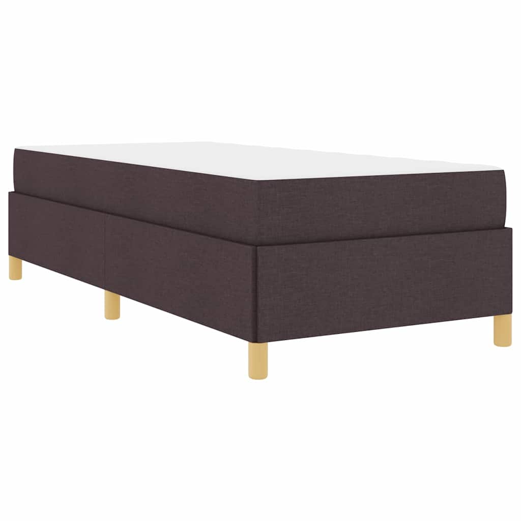 Box Spring Seng Med Madras Mørkebrun Og Hvid 100 X 200 Cm Stof - Billede 2