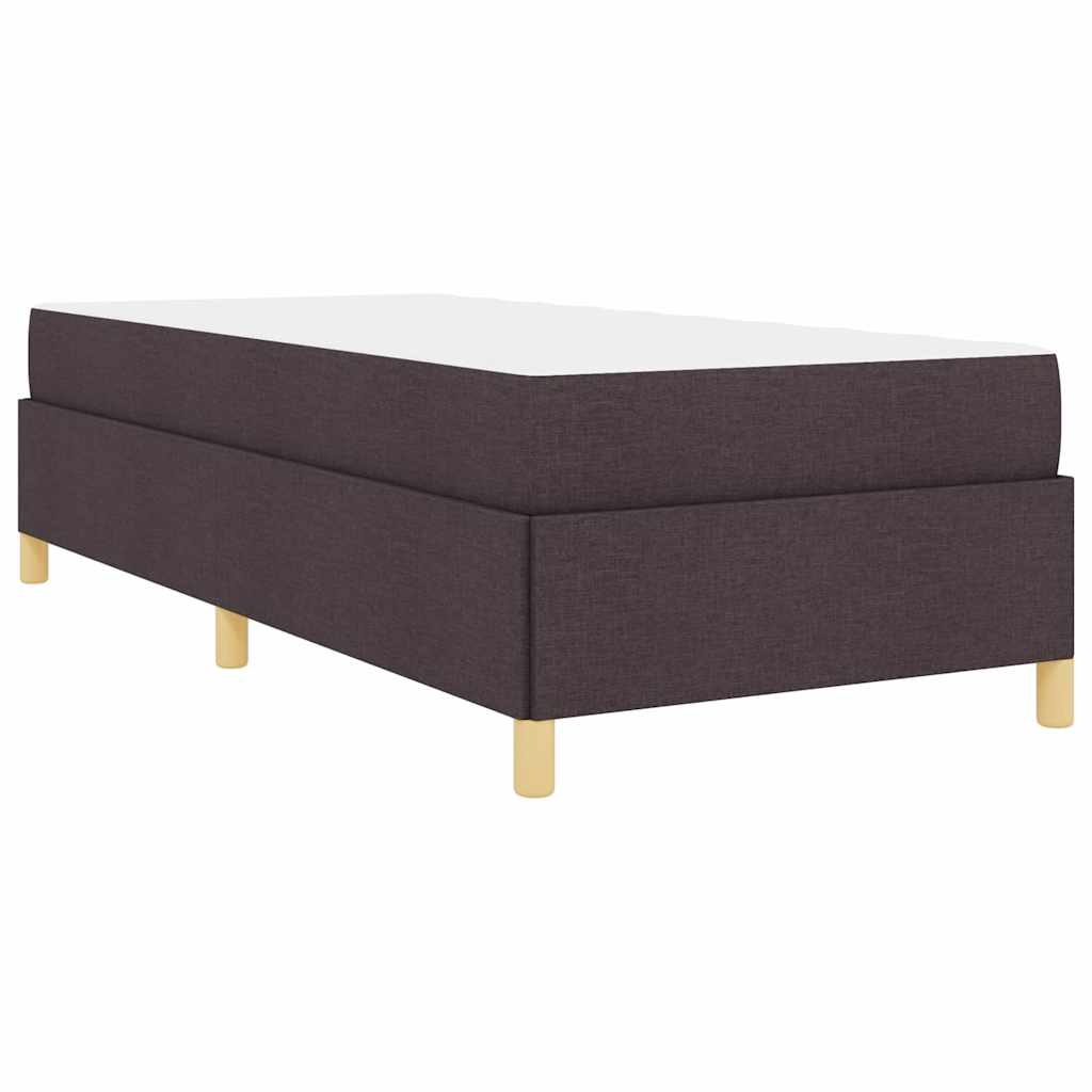 Box Spring Seng Med Madras Mørkebrun Og Hvid 100 X 200 Cm Stof - Billede 8