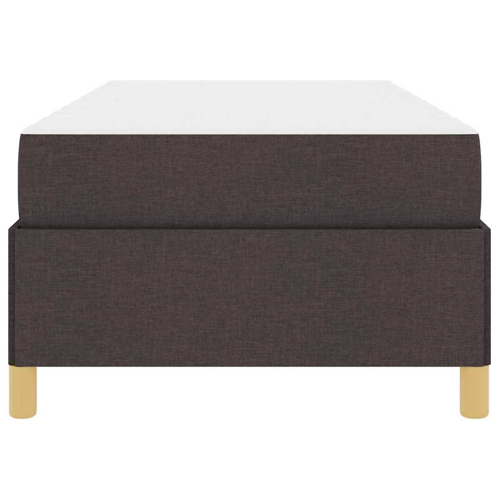 Box Spring Seng Med Madras Mørkebrun Og Hvid 100 X 200 Cm Stof - Billede 6