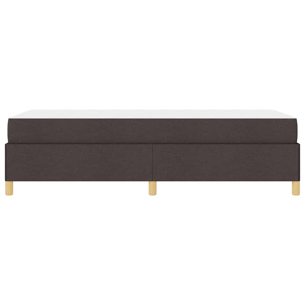 Box Spring Seng Med Madras Mørkebrun Og Hvid 100 X 200 Cm Stof - Billede 7