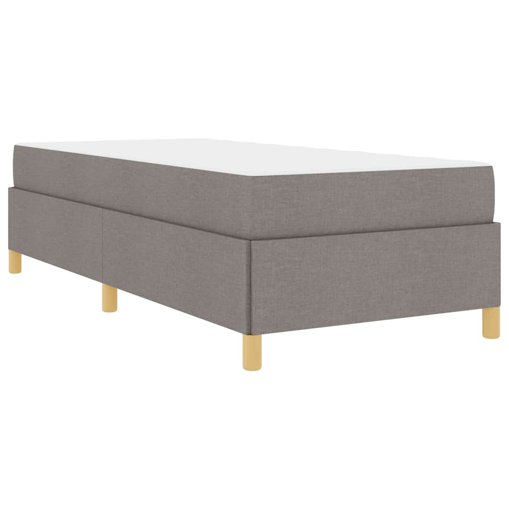 Box Spring Seng Taupe Og Beige Og Hvid 100 X 200 Cm Stof - Billede 2