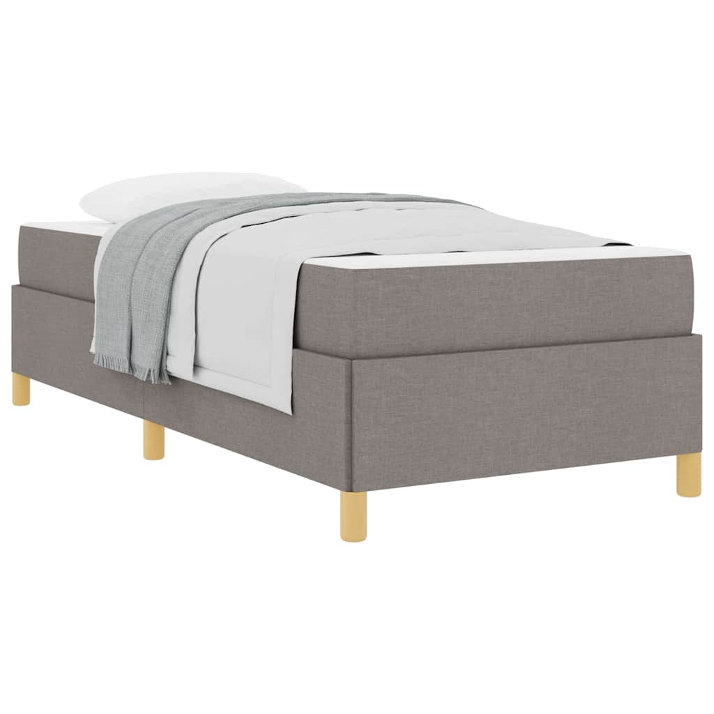 Box Spring Seng Taupe Og Beige Og Hvid 100 X 200 Cm Stof - Billede 3