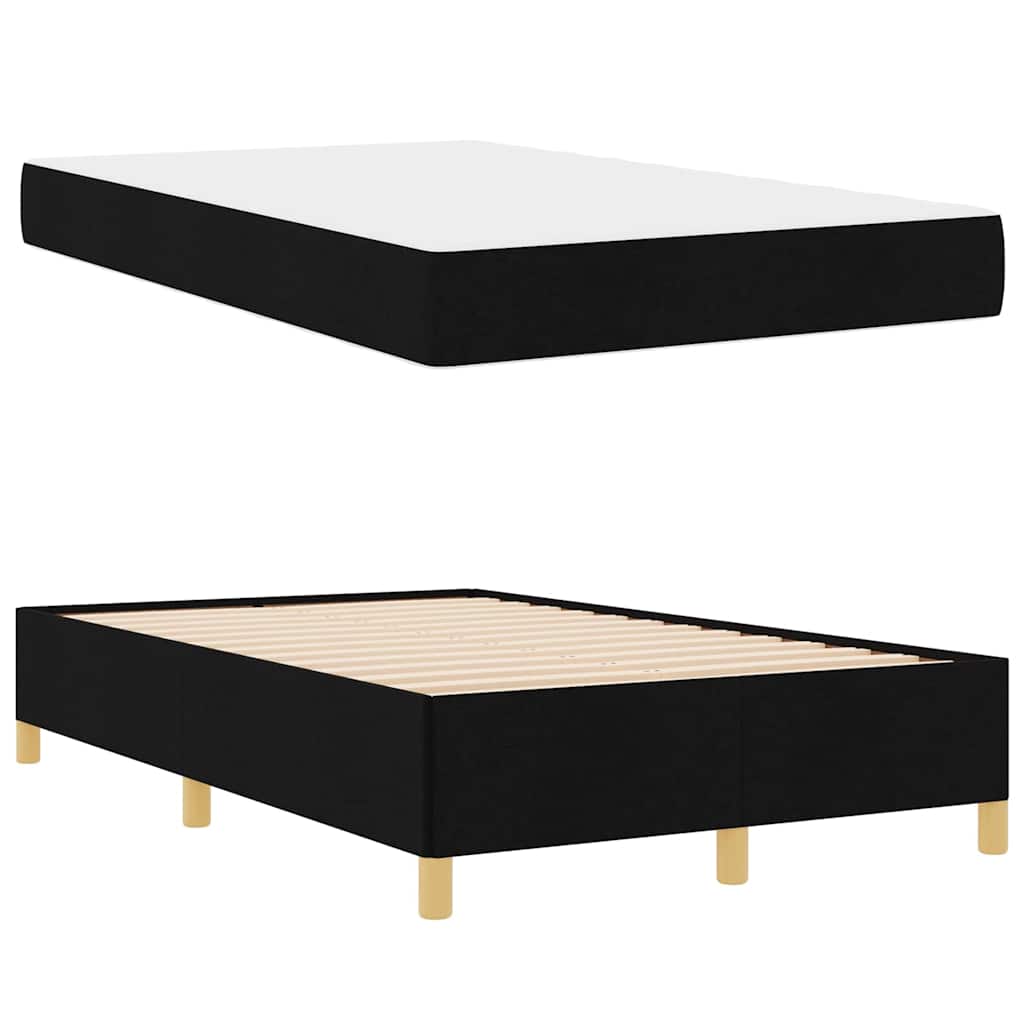 Box Spring Seng Sort Og Hvid Og Sort 120 X 190 Cm Stof - Billede 5