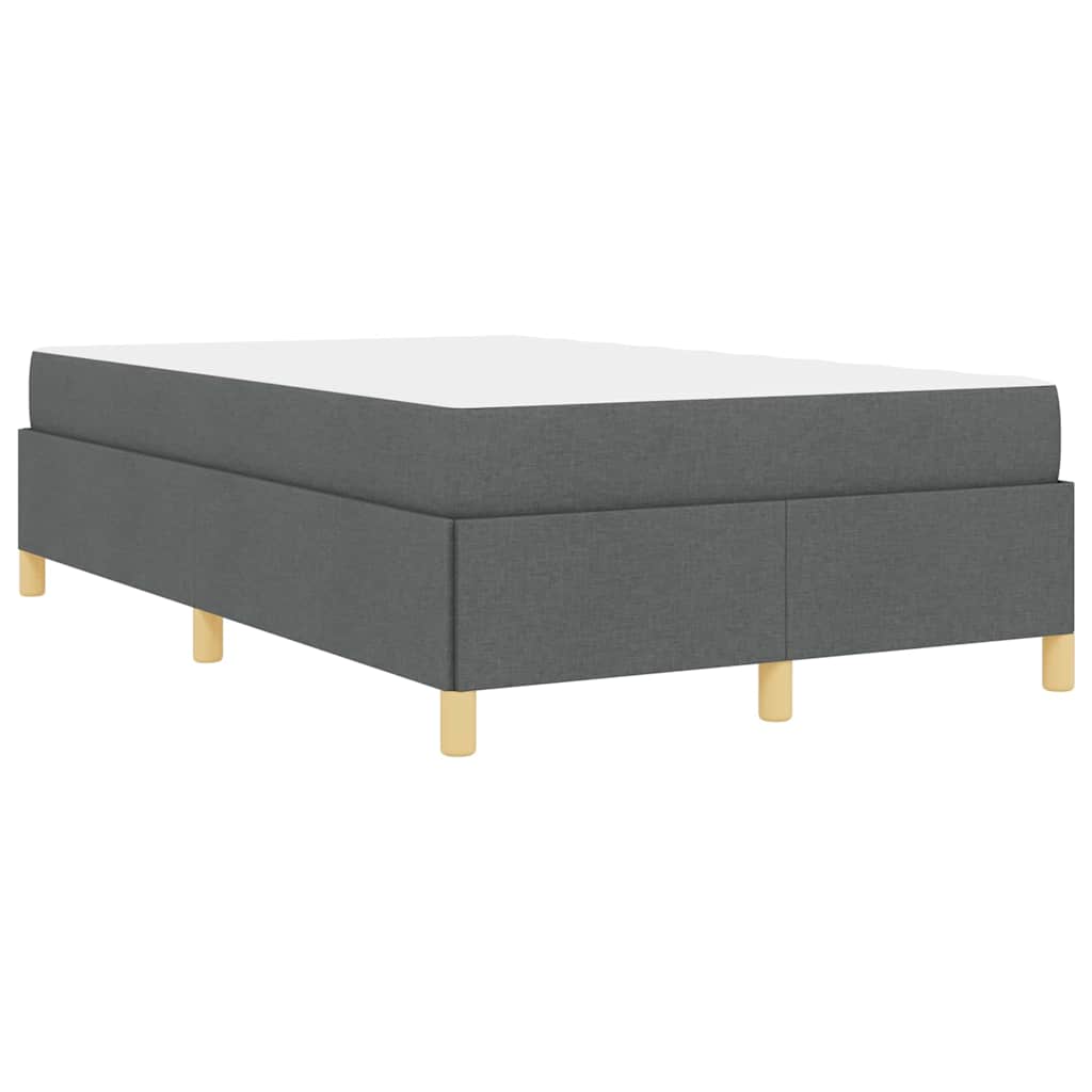 Box Spring Seng Mørkegrå Og Hvid Og Mørkegrå 120 X 200 Cm Stof - Billede 8