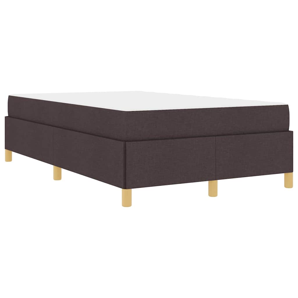Box Spring Seng Hvid Og Mørkebrun 120 X 200 Cm Polyester - Billede 2