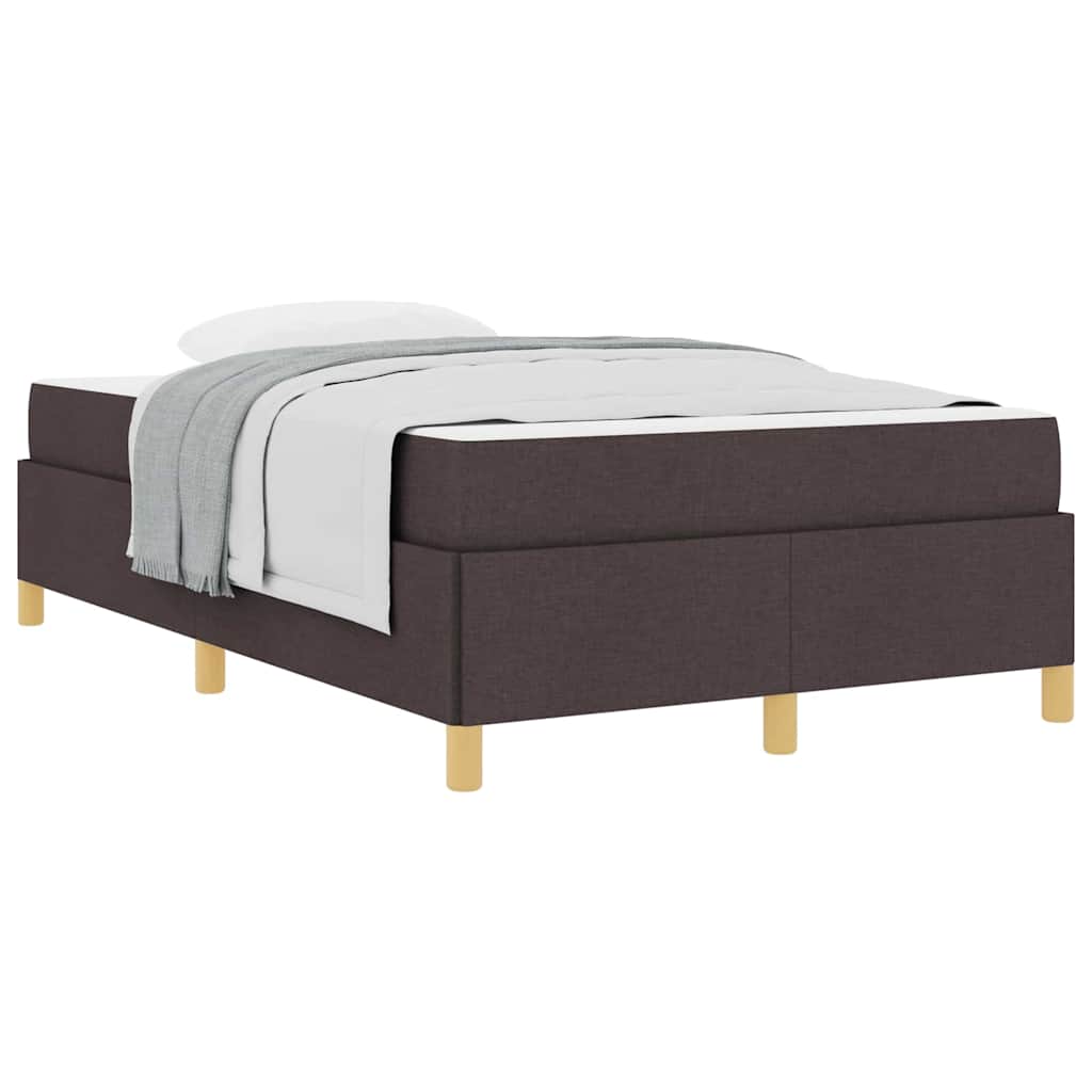 Box Spring Seng Hvid Og Mørkebrun 120 X 200 Cm Polyester - Billede 3