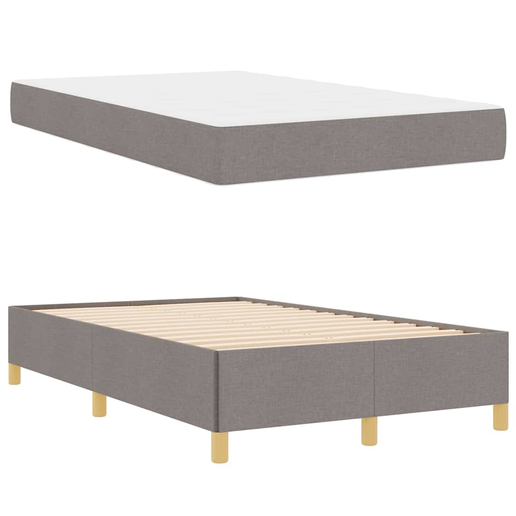 Box Spring Seng Med Madras Taupe Og Hvid 120 X 200 Cm Stof - Billede 5
