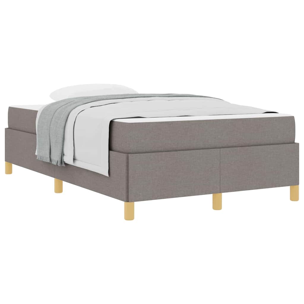 Box Spring Seng Med Madras Taupe Og Hvid 120 X 200 Cm Stof - Billede 3