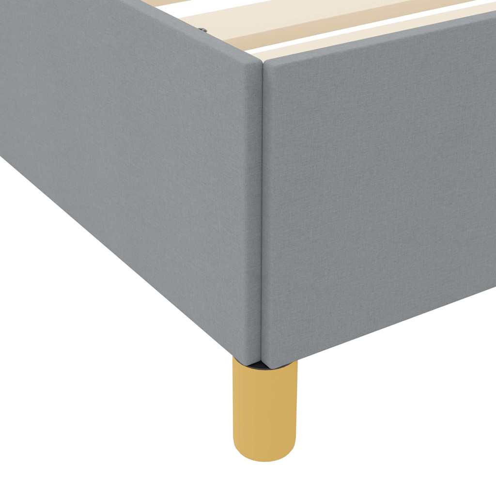 Box Spring Seng Lys Grå Og Hvid Og Lys Grå 140 X 190 Cm Stof - Billede 9