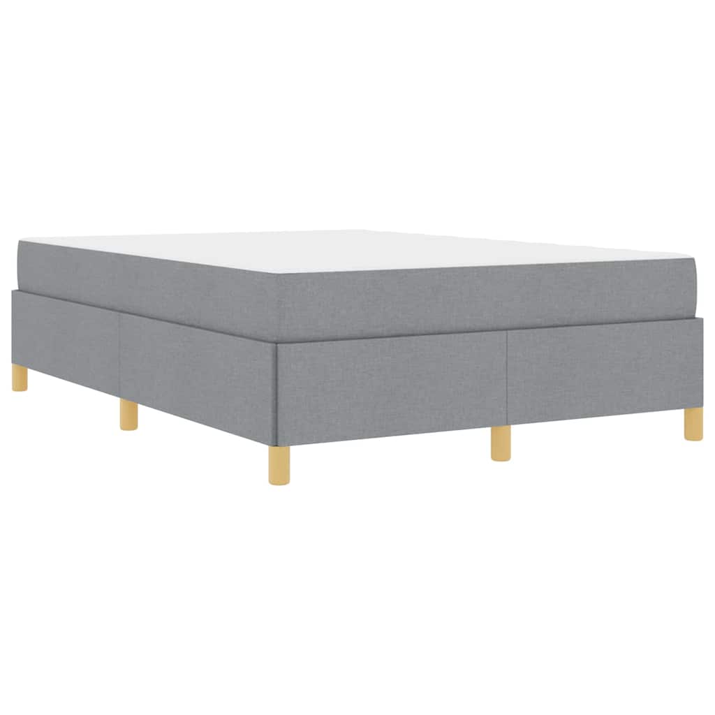 Box Spring Seng Lys Grå Og Hvid Og Lys Grå 140 X 190 Cm Stof - Billede 2