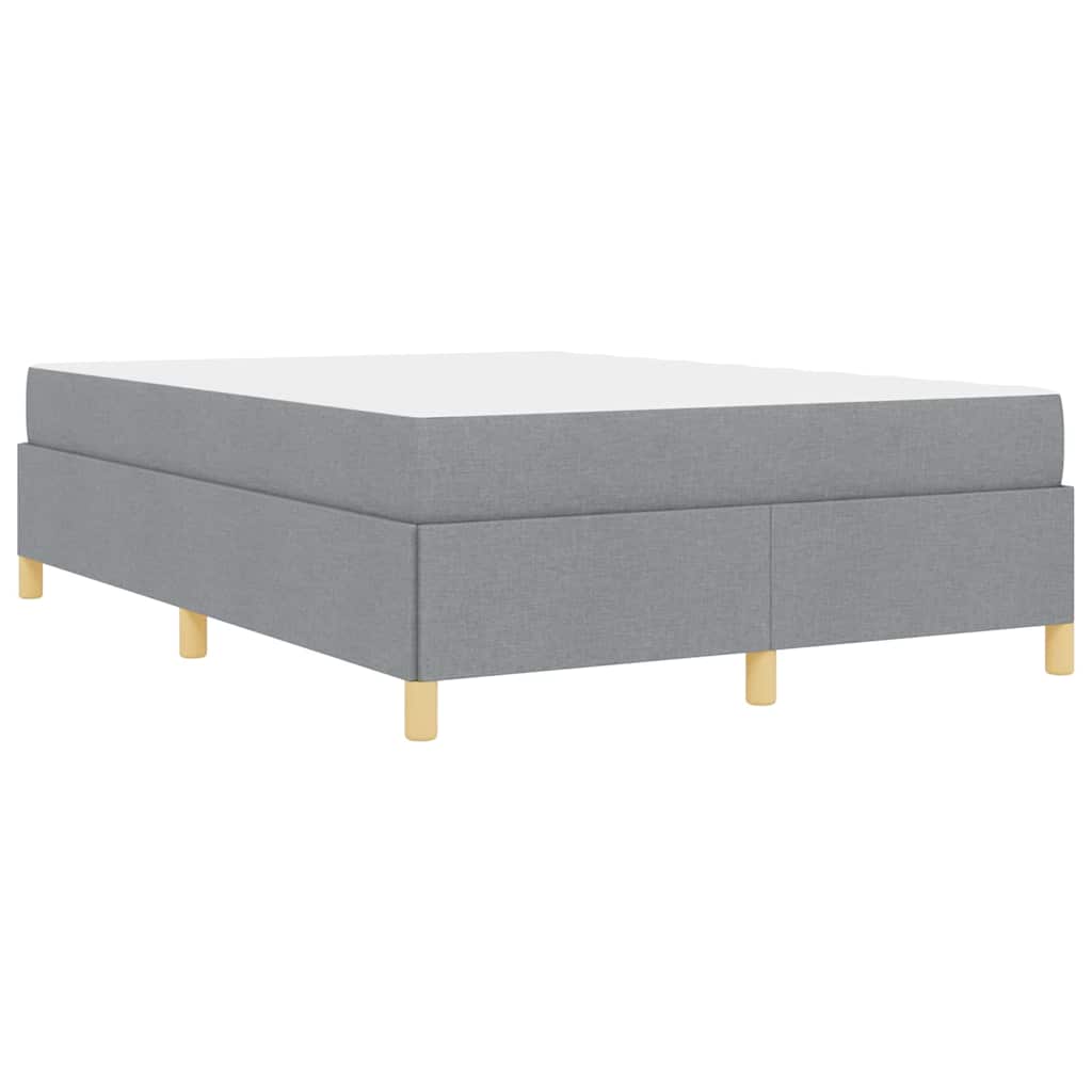 Box Spring Seng Lys Grå Og Hvid Og Lys Grå 140 X 190 Cm Stof - Billede 8