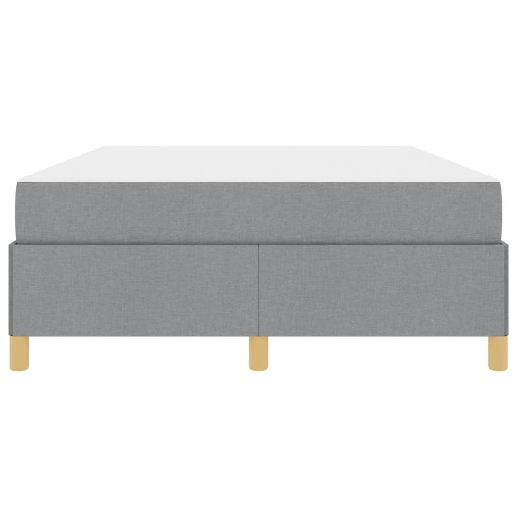 Box Spring Seng Lys Grå Og Hvid Og Lys Grå 140 X 190 Cm Stof - Billede 6