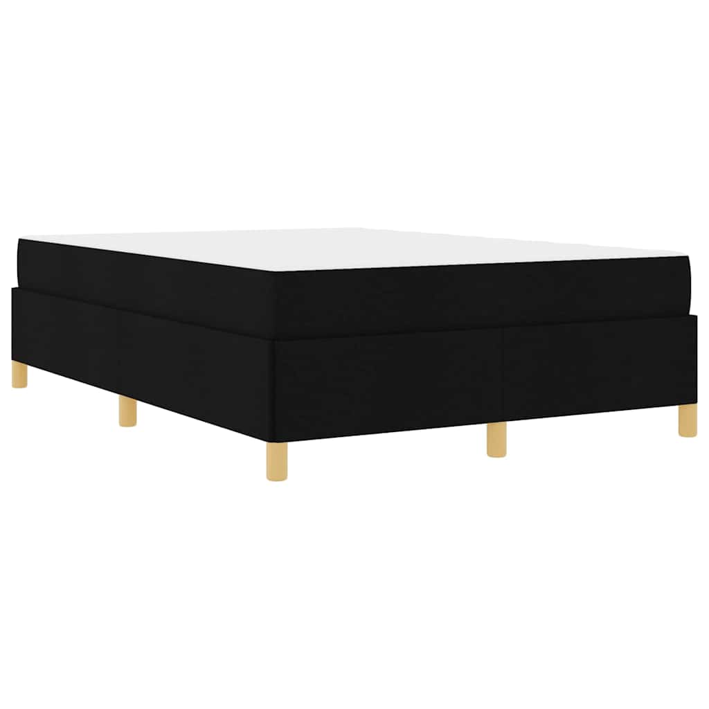 Box Spring Seng Med Madras Hvid Og Sort 140 X 190 Cm Stof - Billede 2