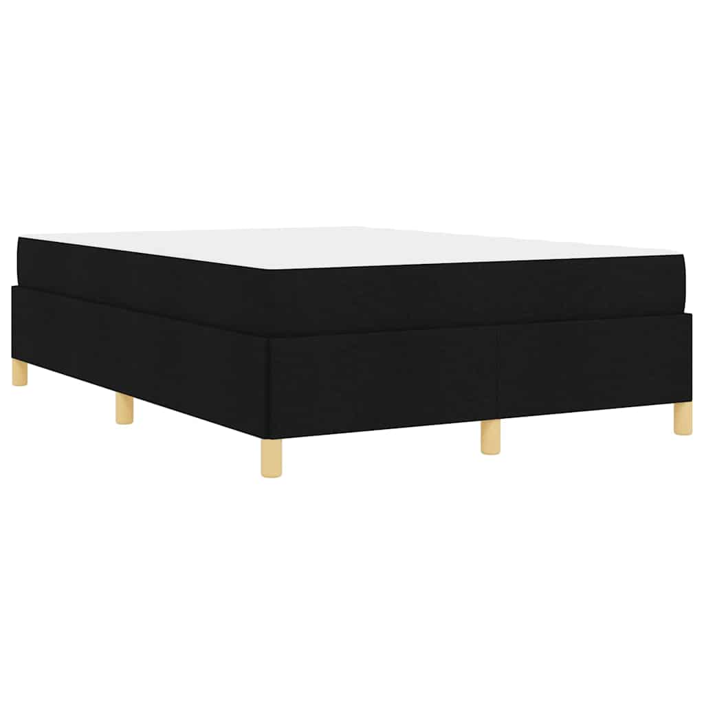 Box Spring Seng Med Madras Hvid Og Sort 140 X 190 Cm Stof - Billede 8