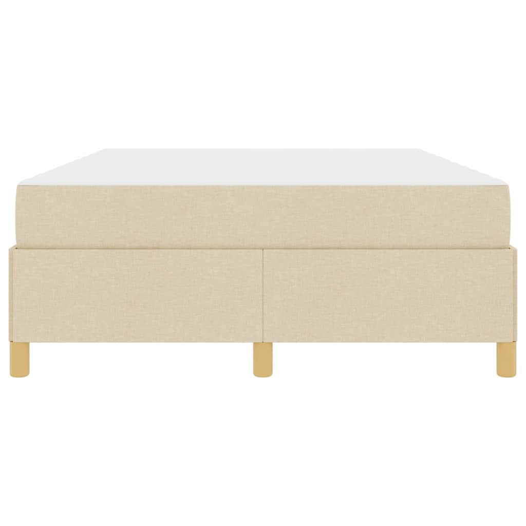 Box Spring Seng Med Madras Creme Og Hvid 140 X 190 Cm Stof - Billede 6