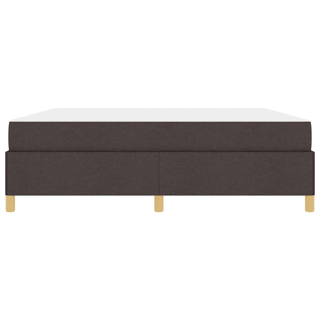 Box Spring Seng Med Madras Mørkebrun Og Hvid 180 X 200 Cm Stof - Billede 6