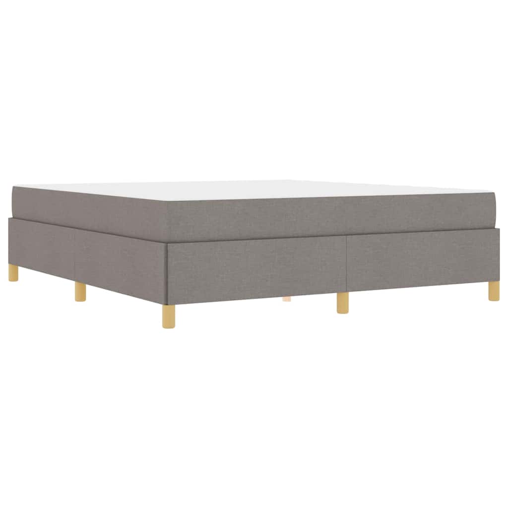 Box Spring Seng Med Madras Taupe Og Hvid 180 X 200 Cm Stof - Billede 2