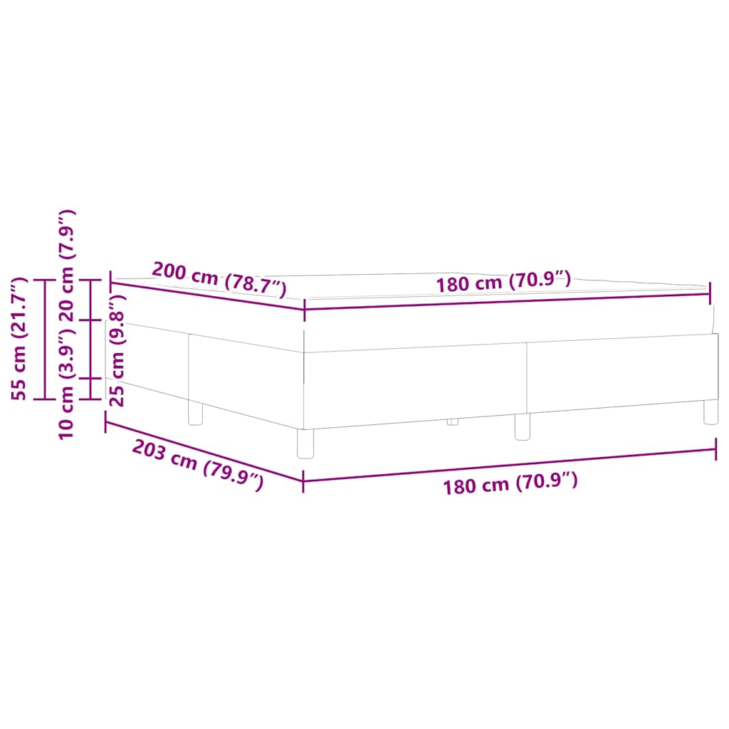 Box Spring Seng Creme Og Beige Og Hvid 180 X 200 Cm Stof - Billede 12