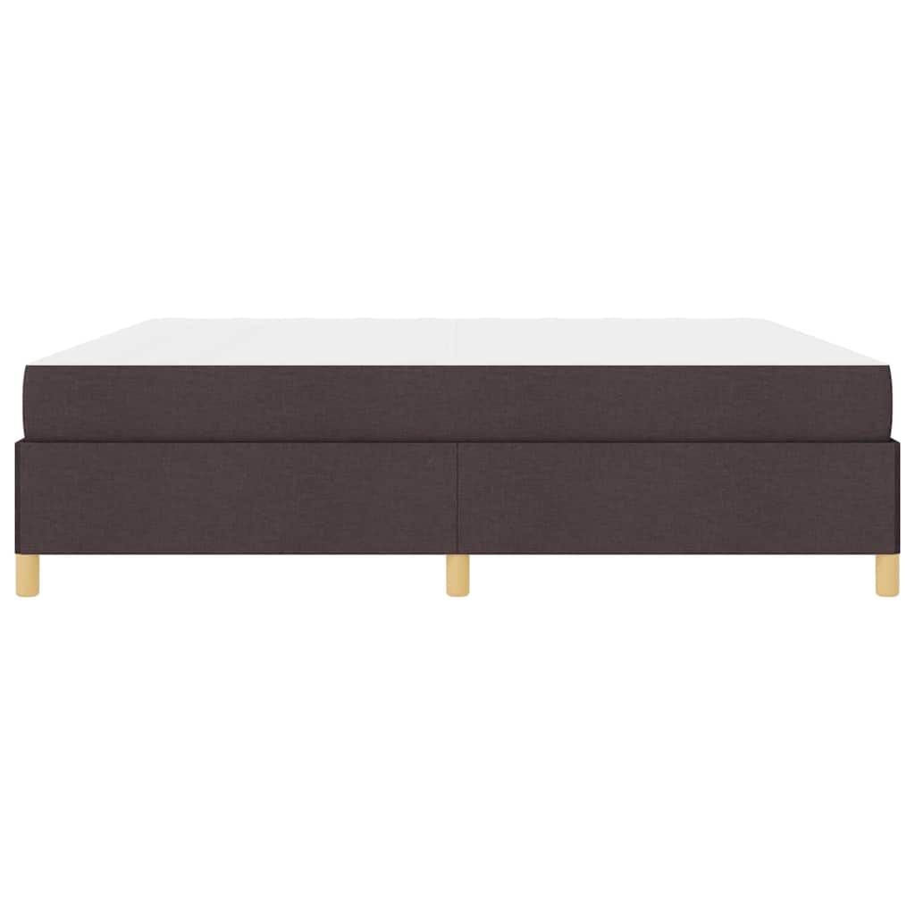 Box Spring Seng Med Madras Mørkebrun Og Hvid 200 X 200 Cm Stof - Billede 7