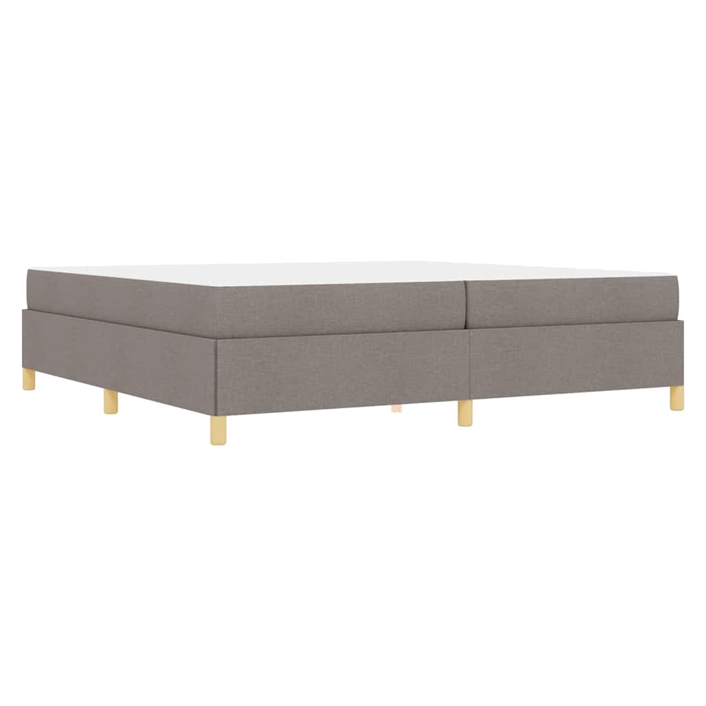 Box Spring Seng Med Madras Taupe Og Hvid 200 X 200 Cm Stof - Billede 8