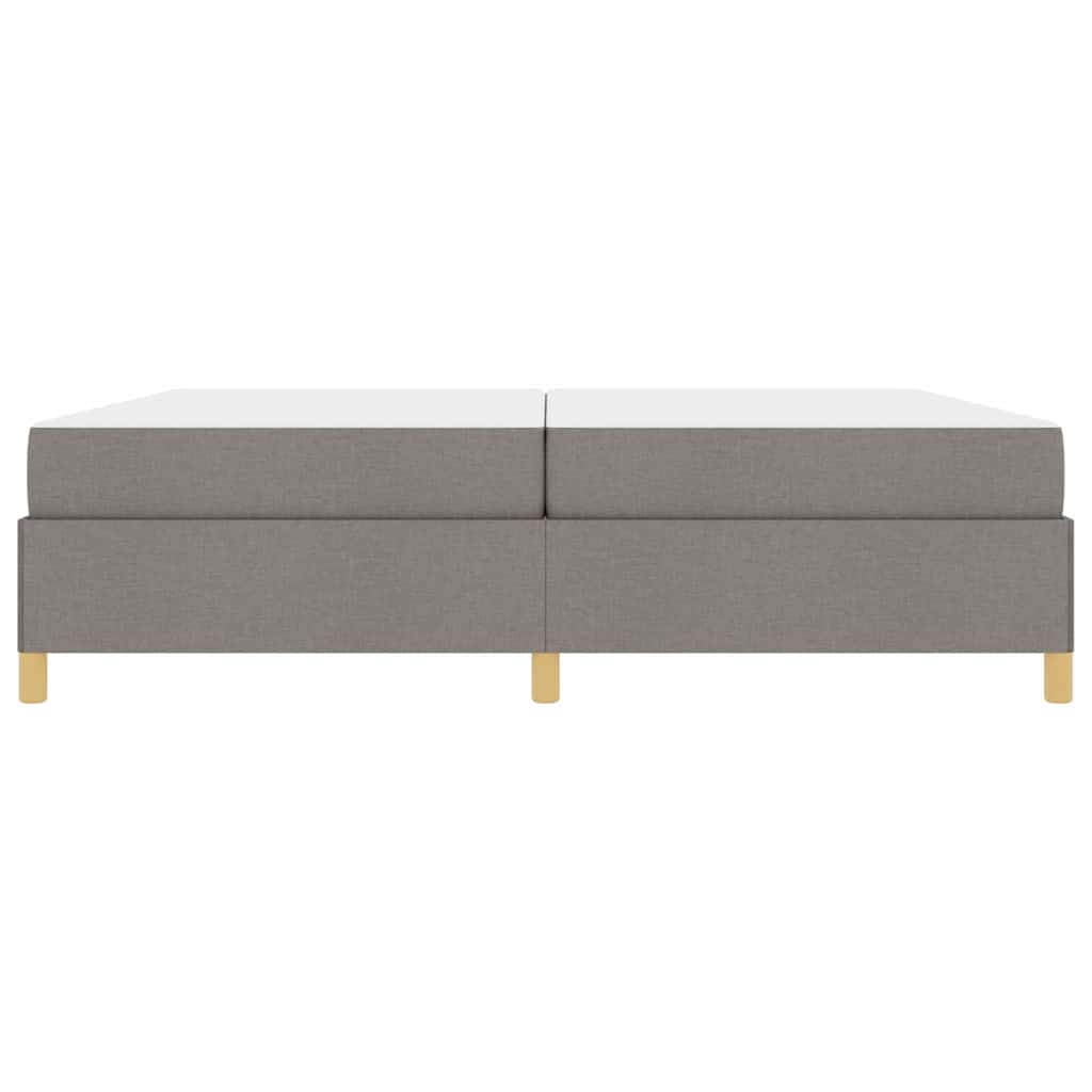 Box Spring Seng Med Madras Taupe Og Hvid 200 X 200 Cm Stof - Billede 6