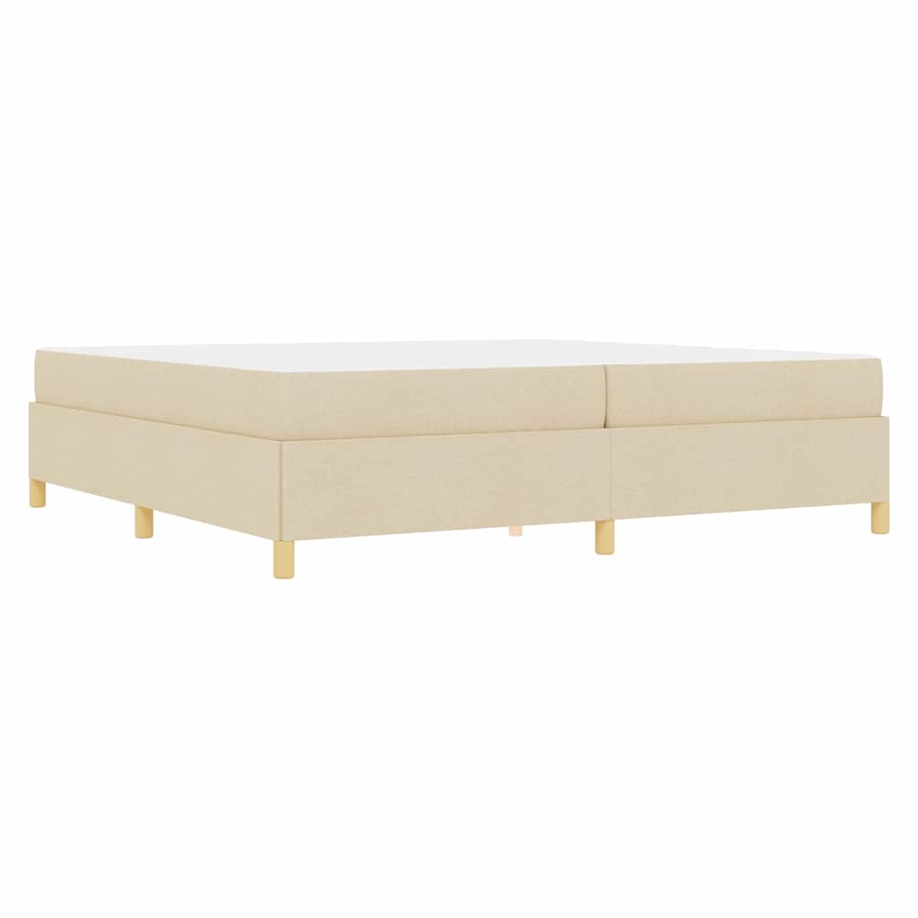 Box Spring Seng Med Madras Hvid Og Creme 200 X 200 Cm Stof - Billede 8