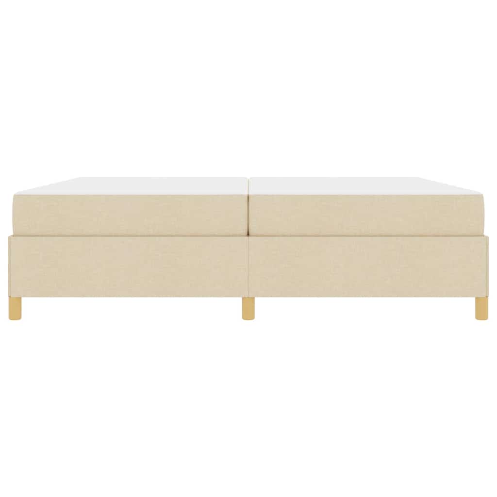 Box Spring Seng Med Madras Hvid Og Creme 200 X 200 Cm Stof - Billede 6