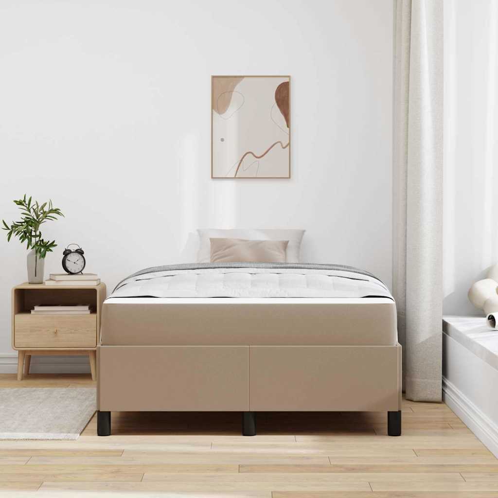 Sengeramme Med Madras Cappuccino 120 X 190 Cm Kunstlæder - Billede 4