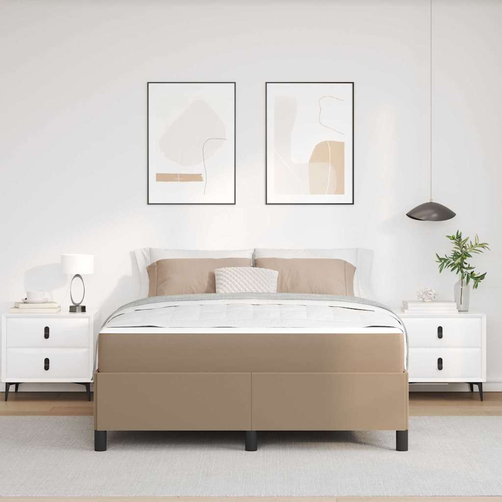 Sengeramme Med Madras Cappuccino 160 X 200 Cm Kunstlæder - Billede 4