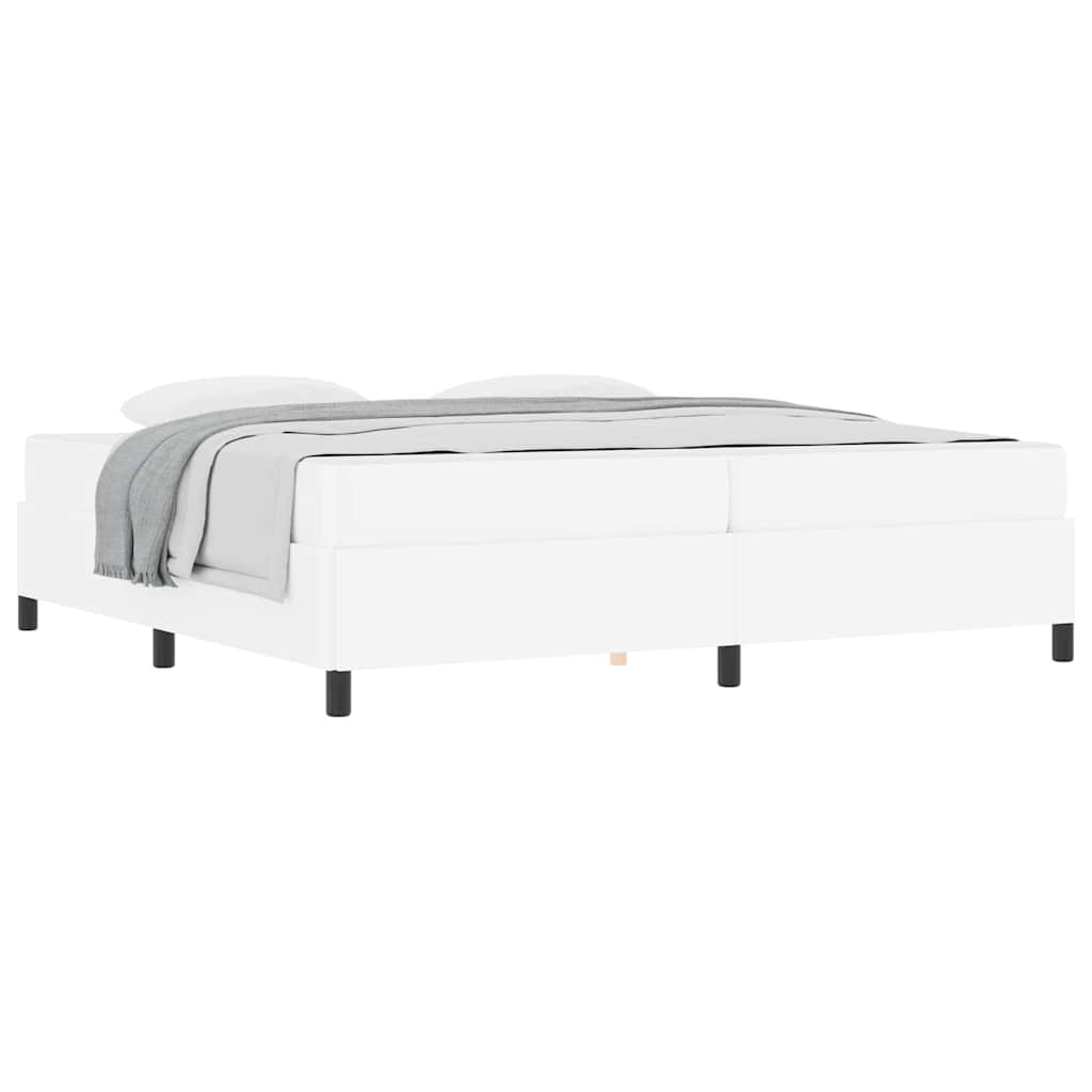 Sengeramme Med Madras Med Madras Hvid 200 X 200 Cm Kunstlæder - Billede 3