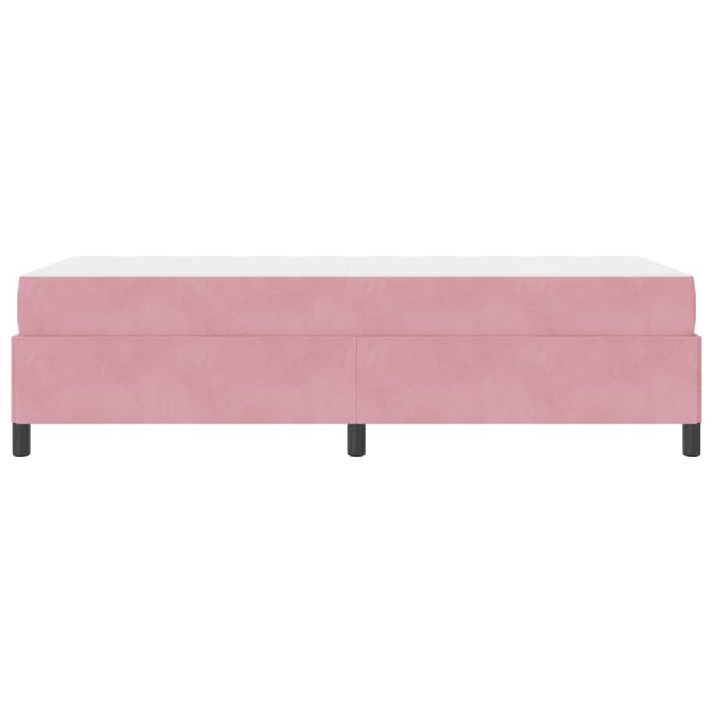 Sengestel Med Madras Lyserød Og Hvid 80 X 200 Cm Fløjl - Billede 7