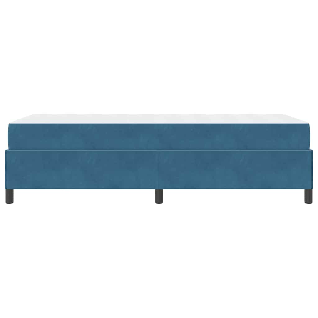 Sengestel Med Madras Mørkeblå Og Hvid 90 X 190 Cm Fløjl - Billede 8