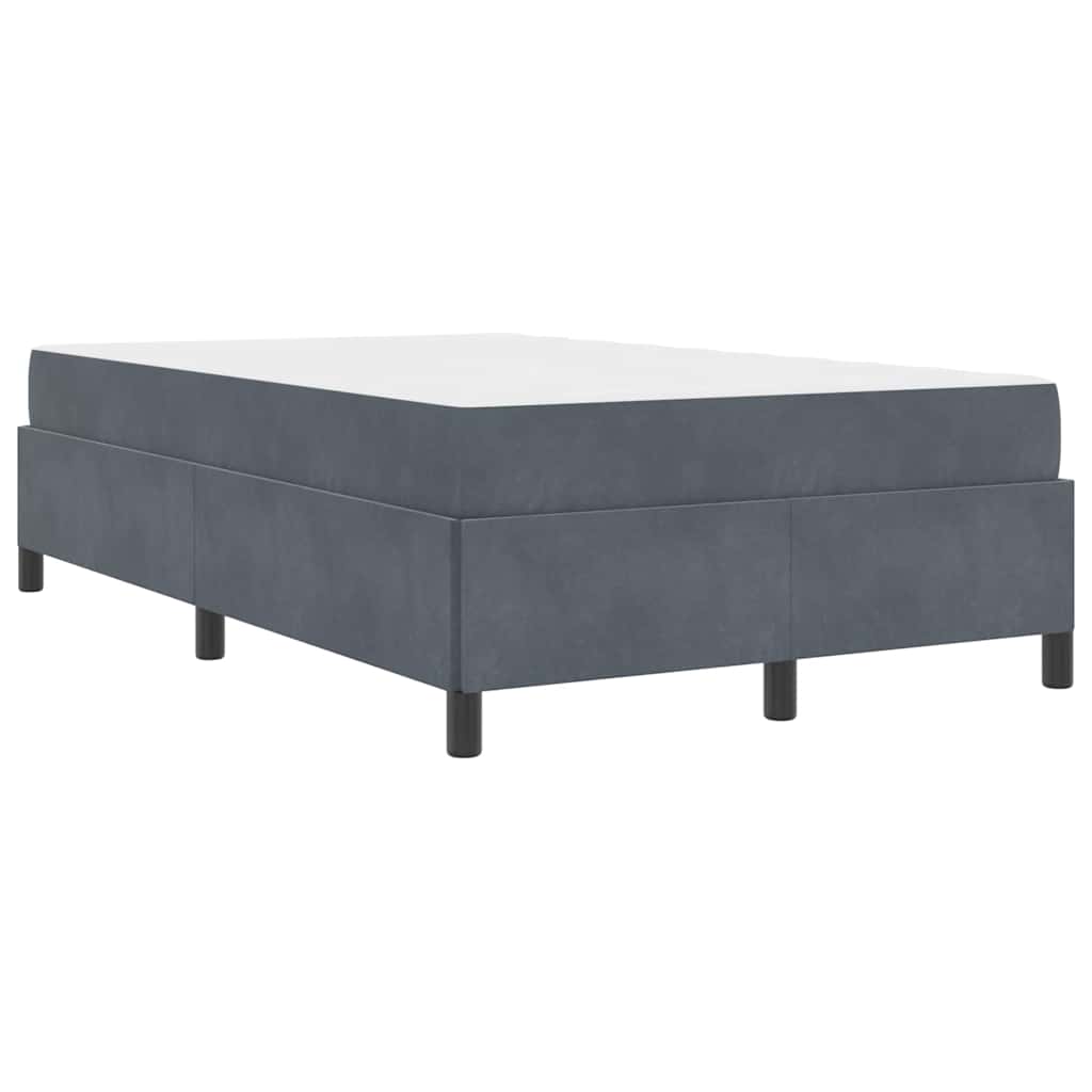 Sengestel Med Madras Mørk Grå Og Hvid 120 X 190 Cm Fløjl - Billede 2