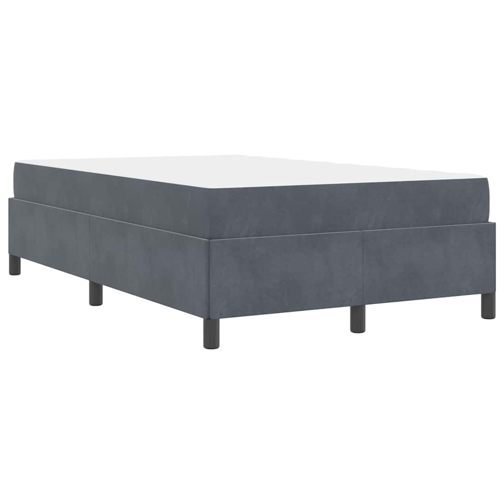 Sengestel Med Madras Mørk Grå Og Hvid 120 X 190 Cm Fløjl - Billede 8