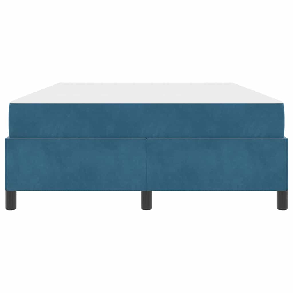 Sengestel Med Madras Mørkeblå Og Hvid 140 X 190 Cm Fløjl - Billede 6